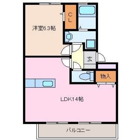 四日市駅 徒歩9分 1階の物件間取画像